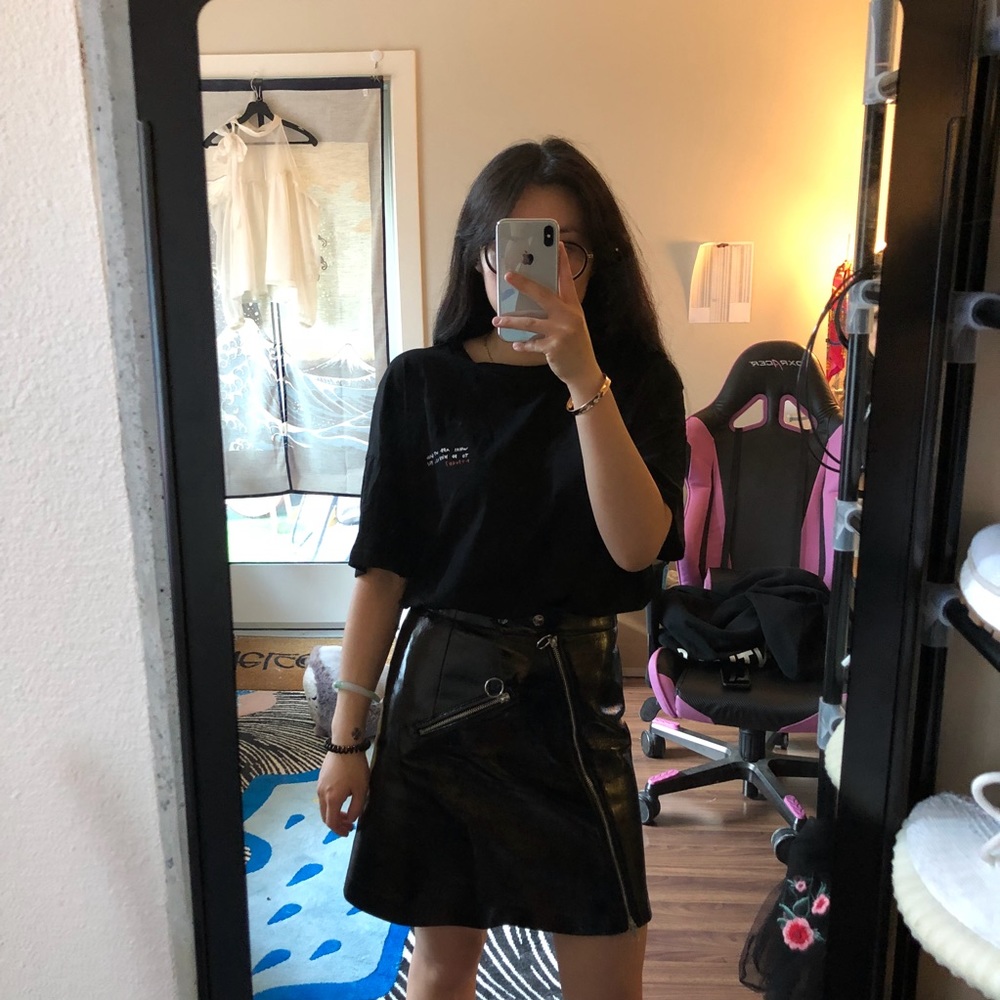 ZARA Black leather skirt